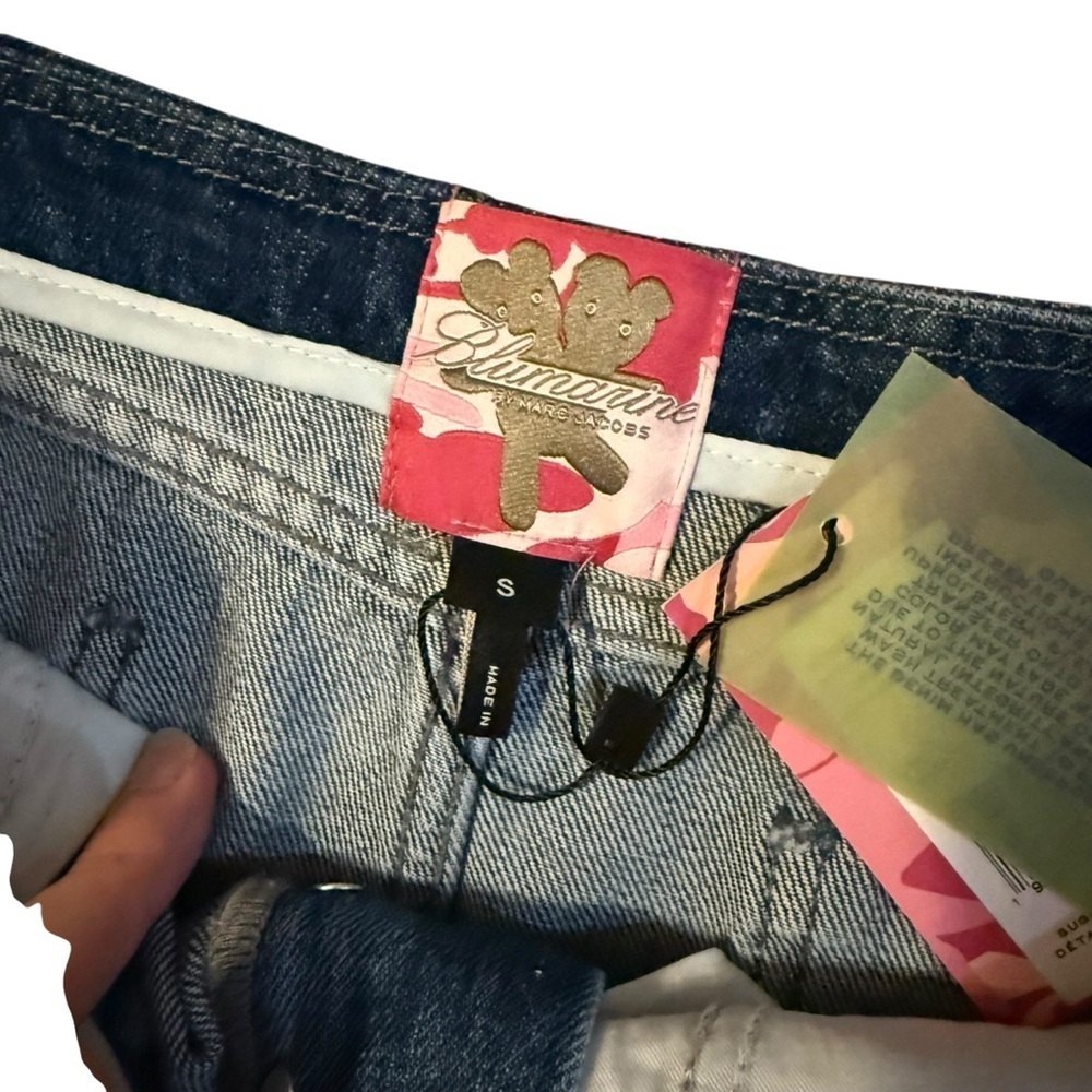 Heaven by Marc Jacobs x Blumarine Rose Stud Y2K mini denim skirt Size Small NWT - Picture 3 of 4